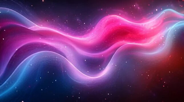 Illustration Abstraite de Lignes N&eacute;on Fluides et Lumineuses sur Fond Sombre