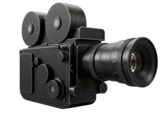 Isolated Vintage Black Movie Camera