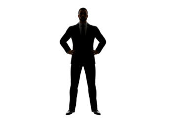 Isolated Mysterious Businessman Silhouette