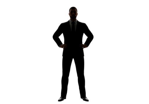 Isolated Mysterious Businessman Silhouette