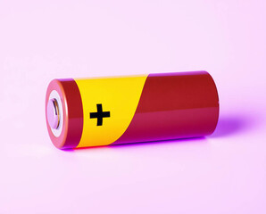 Green Rechargeable Battery Isolated on White | Sustainable Energy 3D Render