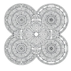 Intricate Circular Mandala Design Adult Coloring Page