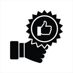 Approval Check Silhouette Vector Icon