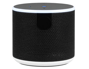 Obraz premium High Quality AI-Powered Smart Speaker with Interactive LED Display, Isolated on a Transparent Background