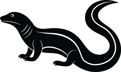 vector illustration of a silhouette of a lion cub
