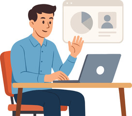 businessman working on laptop