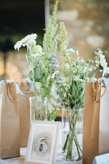 wedding bouquet on the table