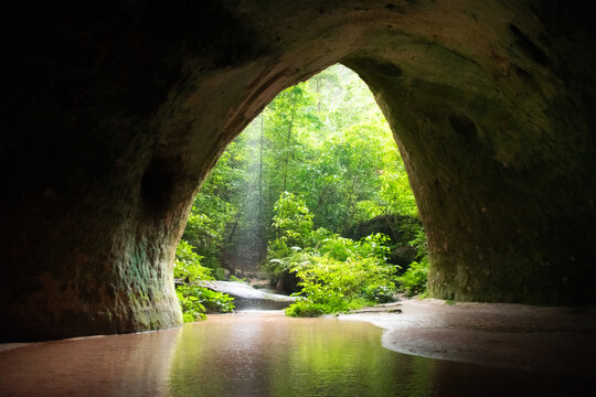 waterfall in the cave - Powered by Adobe