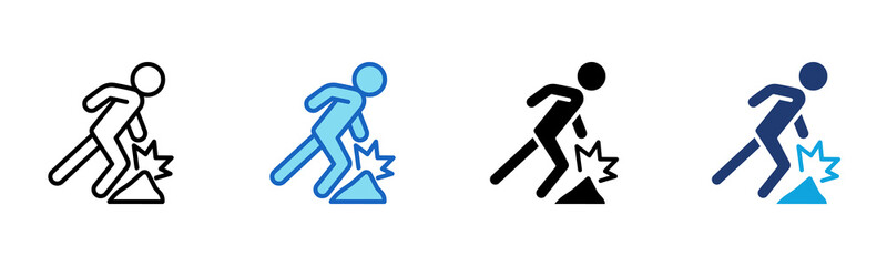 Stumble icon Multi Style Vector Illustration