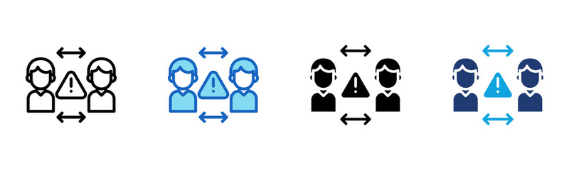 Safe Distance icon Multi Style Vector Illustration