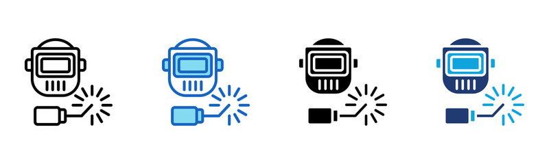Welding Mask icon Multi Style Vector Illustration