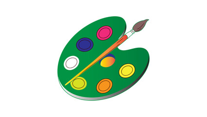 Colorful Wooden Artist Palette with Vibrant Paint – Transparent PNG