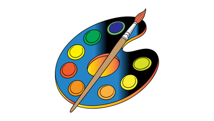 Realistic Artist Palette with Bold Paint Colors – Isolated PNG