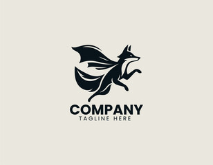 Naklejka premium Dynamic Superhero Fox Leaping Heroic Animal Agile Power Vector Logo Design