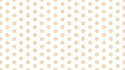Soft beige polka dot seamless pattern on white background. Elegant, versatile vector for baby, wedding, or minimalist design.