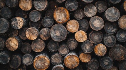 Stacked Wood Logs: A Rustic Texture