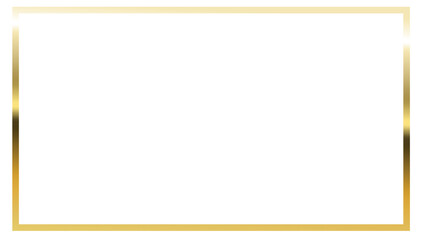 Gold Rectangular Frame white and transparent background