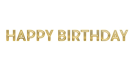 Happy Birthday in Gold cutout