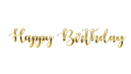 Happy Birthday in Gold white and transparent background