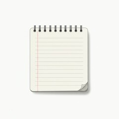 Minimalist spiral notepad with lined pages, designed for notes, journaling, or school use, isolated on a clean background.