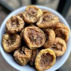 A Bowl of Dried Figs Showcasing Their Natural Sweetness and Unique Texture, Perfect for Snacking or Adding to Recipes