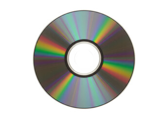 Isolated Colorful CD Disc with Rainbow Iridescence