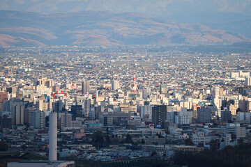 Naklejka premium Asahikawa City View from Observation Deck