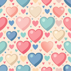 Seamless vector pattern with cute small hearts. Minimal y2k girly background. Valentine day concept. Template with love symbols for wrapping paper, wallpaper, cover, fabric design