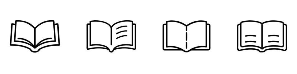 collection of illustrations of various open books