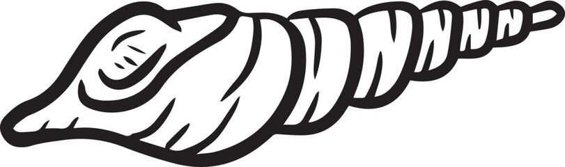 Hand drawn clipart illustration of seashell shell mollusc seaside shellfish 