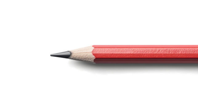 red pencil isolated on a transparent backgroun
