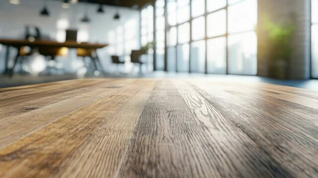 Empty workspace with sleek furniture and natural light.