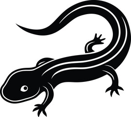 silhouette of a lizard on white