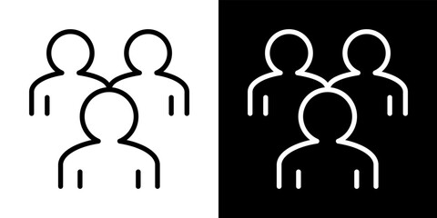 Group People Outline Vector Teamwork Icon Community Business