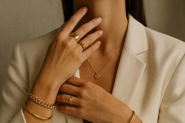 Fototapeta premium Elegant gold jewelry fashion