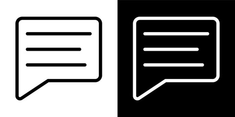 Speech Bubble Icon Chat Message Communication Black White