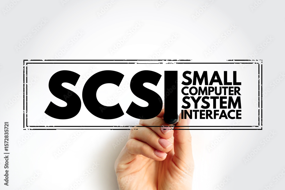 Poster scsi - small computer system interface is a set of standards for physically connecting and transferr