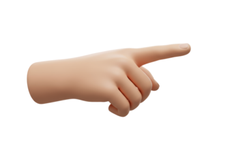Isolated Cartoon Hand Pointing Direction with Confidence