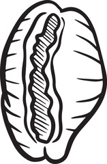 Hand drawn clipart illustration of seashell shell mollusc seaside shellfish 