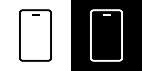 Smartphone Mobile Phone Icon Black White Digital Device Vector