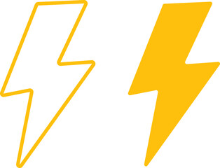 Thunderbolt icon set. Lightning bolt icons. Electric power symbol. Power energy signs. depicting thunderbolt symbols. weather and energy designs