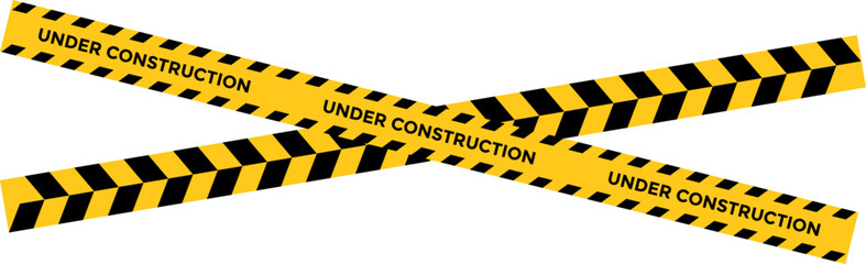 under construction tape warning banner. Diagonal Black and Yellow Striped Warning. Security Caution Tape Set. Yellow Warning Ribbons. Abstract Stripes for Police
