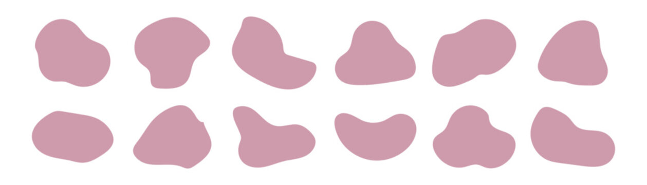Abstract organic blob shape elements. Liquid basic amoeba blob shapes. Colourful stains geometric vector illustration isolated on white background