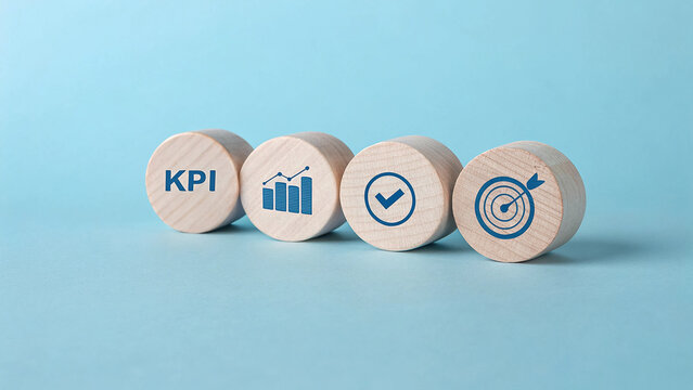 Yellow and red spheres are strategically placed on a wooden tic-tac-toe game, isolated against a white background