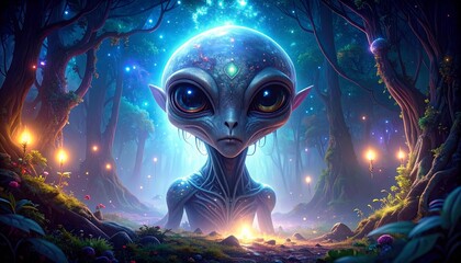 alien in the forest