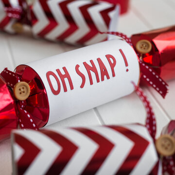christmas cracker with fun "oh snap" message