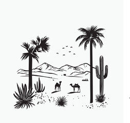 palm trees vector illustration