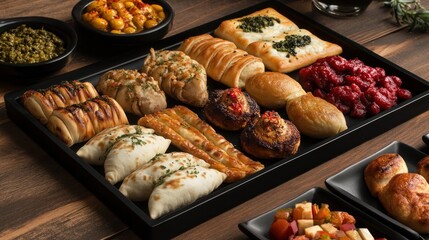 A Delicious Variety of Baked Goods and Appetizers