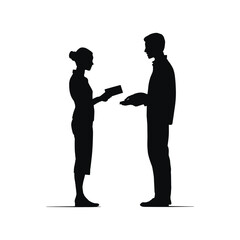 Businessman and Woman in a Professional Handshake