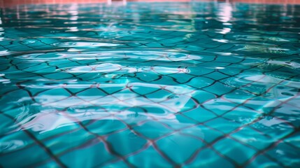 Vibrant blue pool water texture beautifully complemented by stylish pink tile accents and patterns